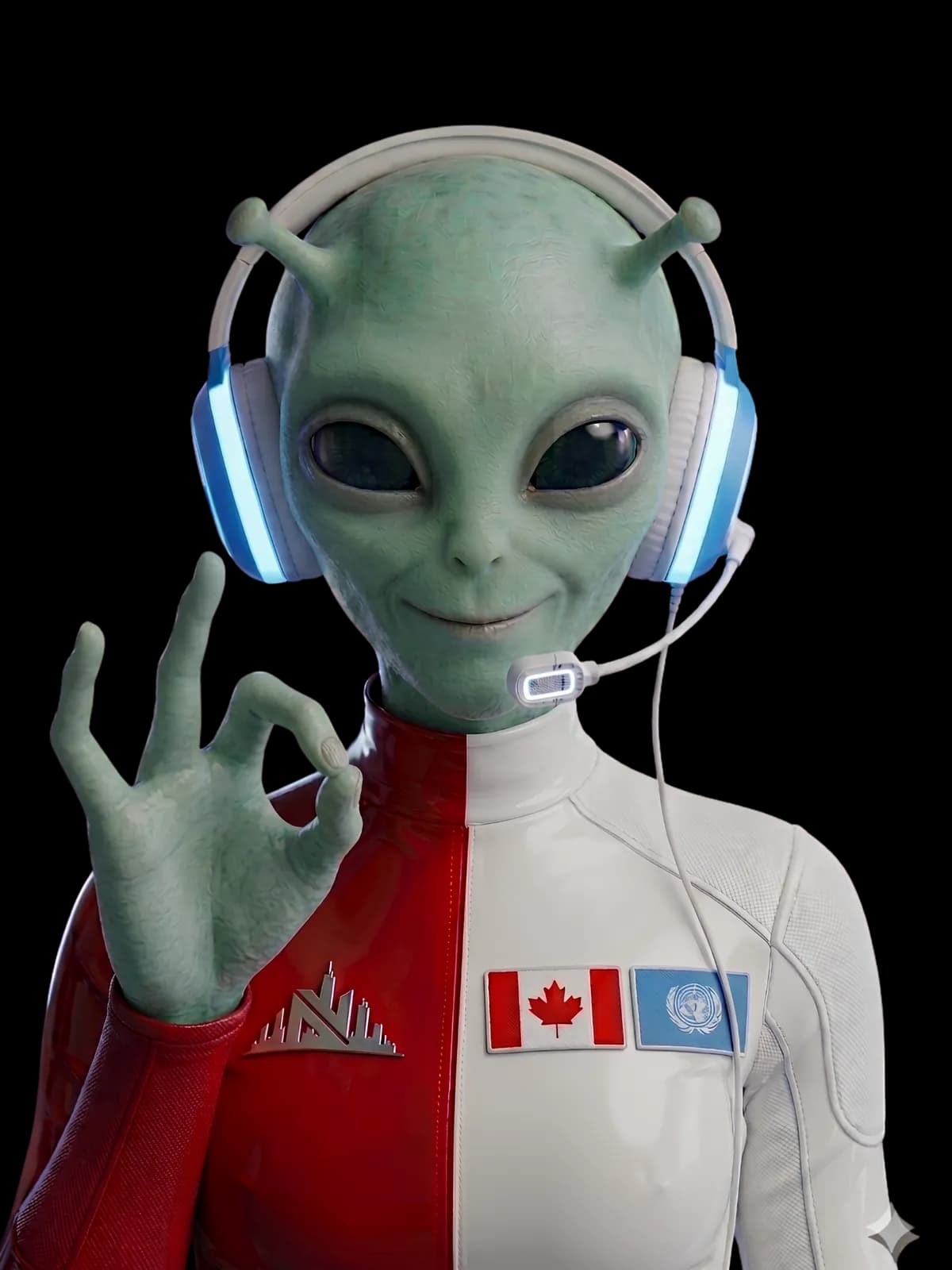 Nova, réceptionniste IA bilingue pour le Canada, avec drapeau canadien