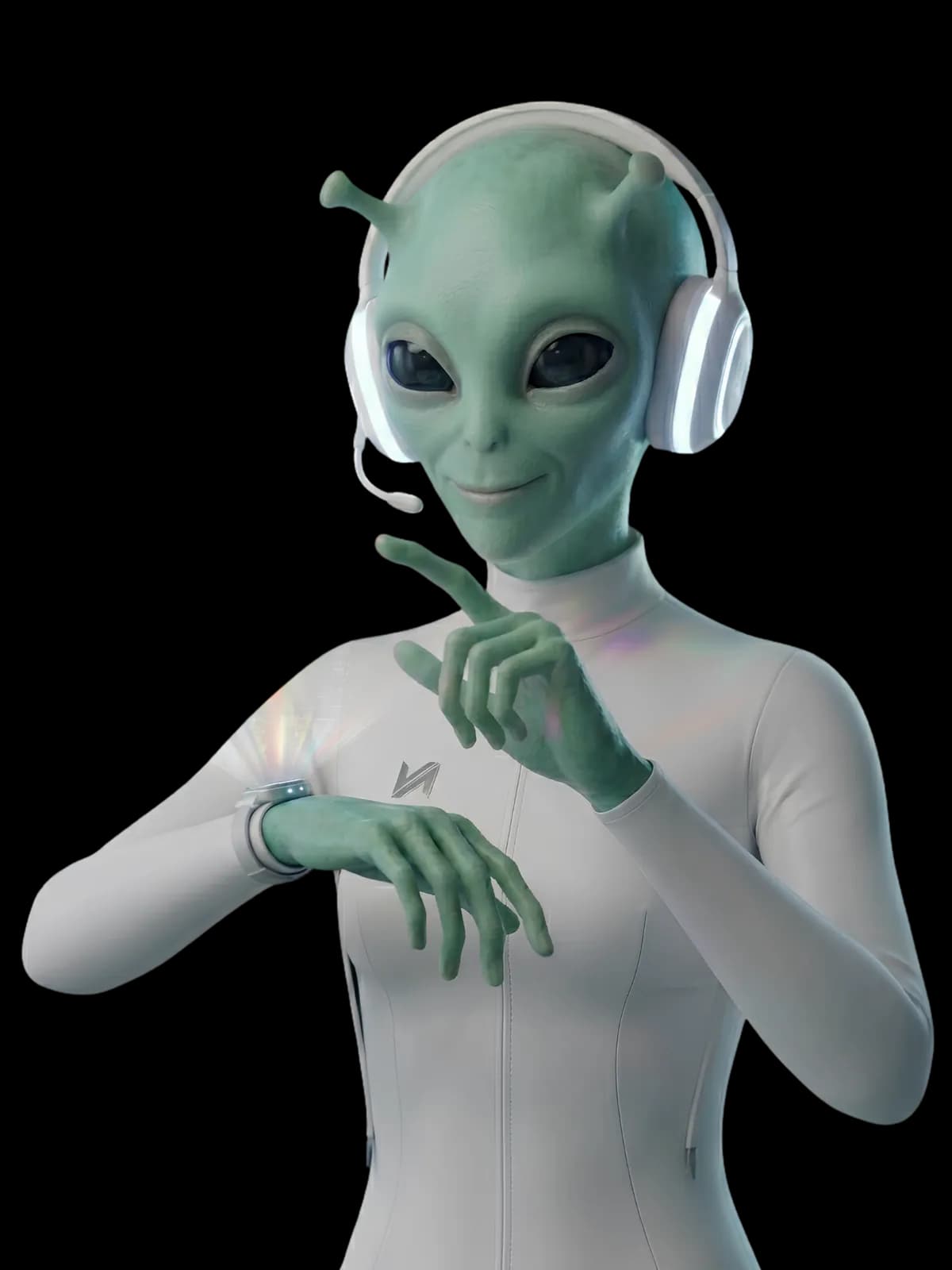 Nova, AI receptionist for restaurants, wearing a headset